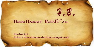 Haselbauer Balázs névjegykártya